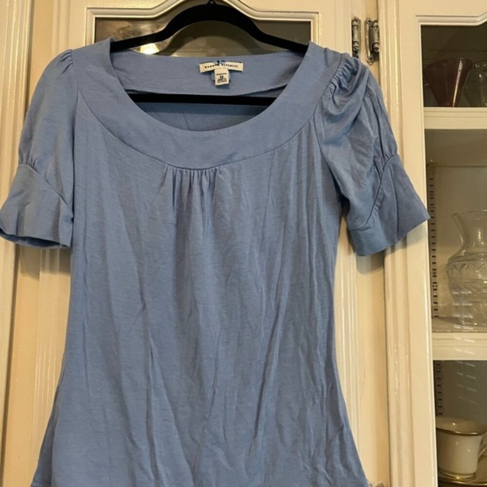 Banana republic, cotton tea, and baby blue with beautiful balloon sleeves